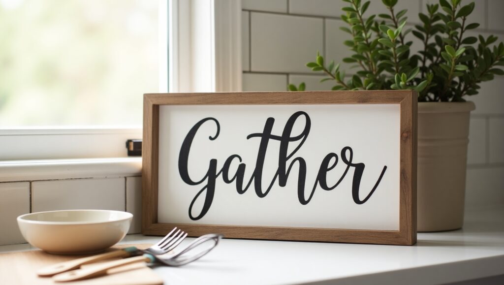 Farmhouse Kitchen Signs DIY: Create a ‘Gather’ Sign