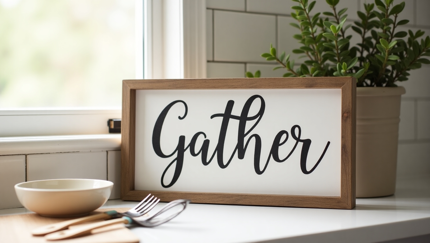 Farmhouse Kitchen Signs DIY: Create a ‘Gather’ Sign