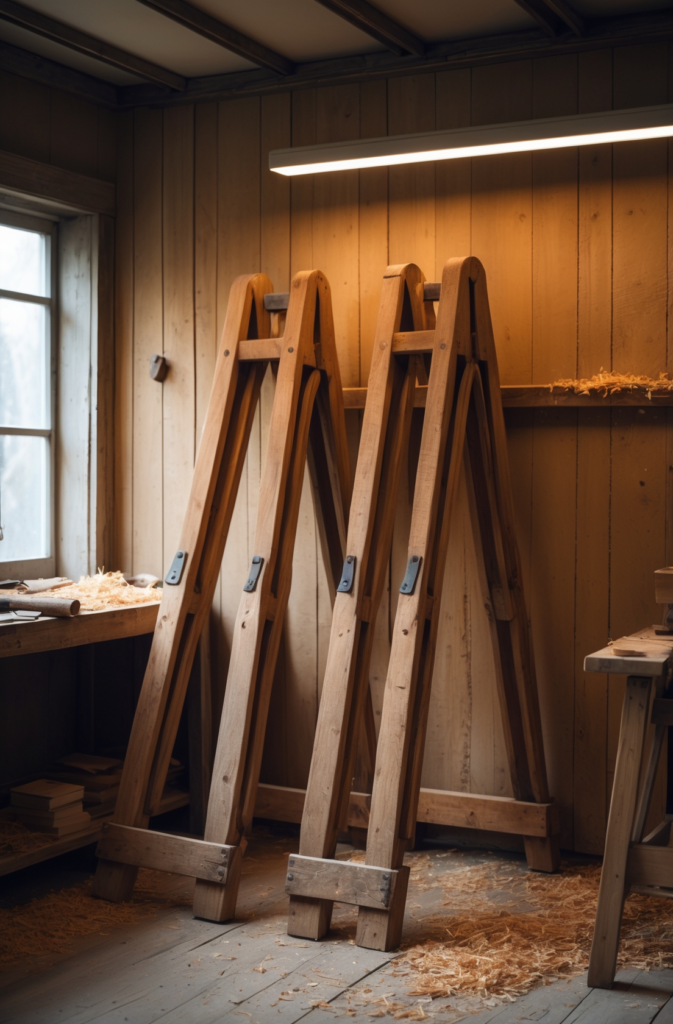 Collapsible sawhorse pair