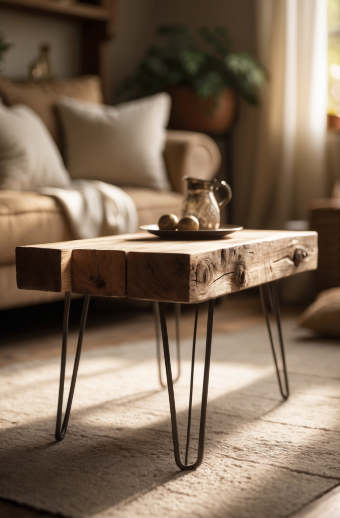 DIY rustic coffee table (no saw needed)